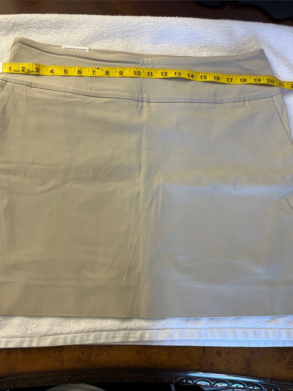 Up! Pull-On Mini Skort in Tan with Tummy Control - Picture 4 of 14